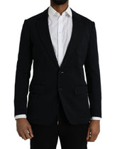 Dolce & Gabbana Black Wool Notch Single Breasted Coat Blazer -   -  Dolce & Gabbana.